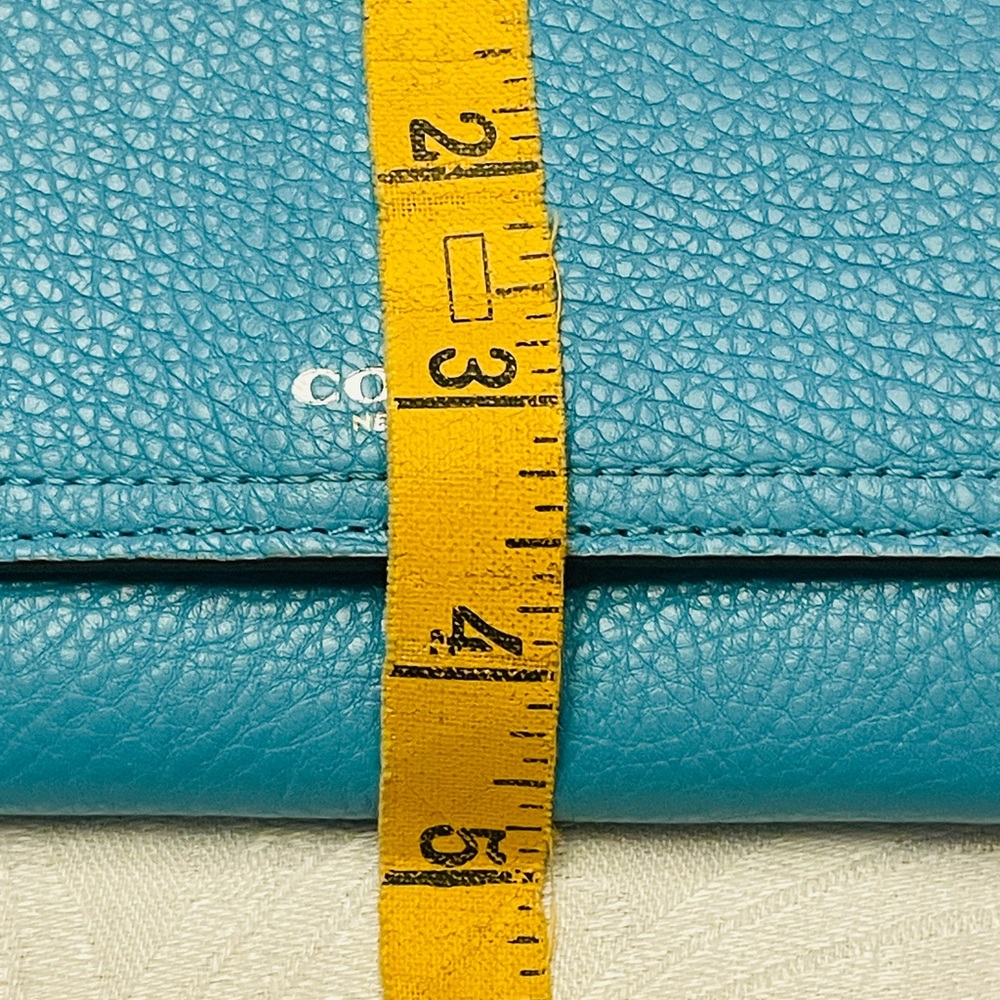 Small Leather Turquoise Coach Crossbody - Picture 5 of 7